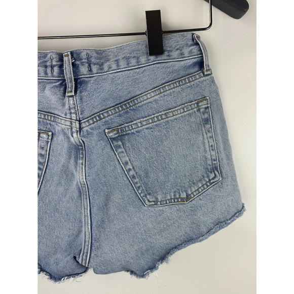 Agolde Parker Cut Off Distressed Jean Shorts Raw Hem Blue Denim Women's Size 27 - Picture 10 of 12